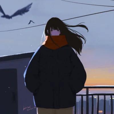 女生插画气质微信头像图片