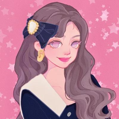 女生插画气质微信头像图片