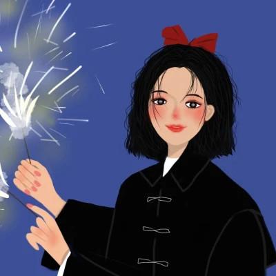 女生插画气质微信头像图片