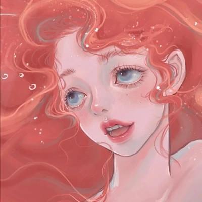 女生插画气质微信头像图片
