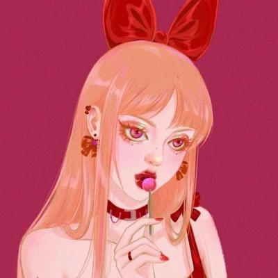 女生插画气质微信头像图片