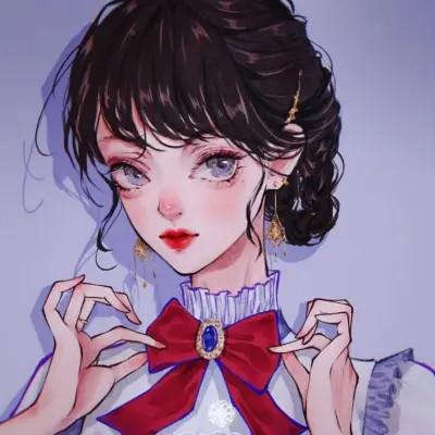 女生插画气质微信头像图片