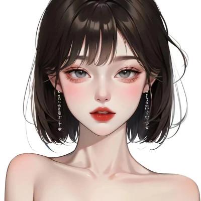 漂亮的手绘女头像