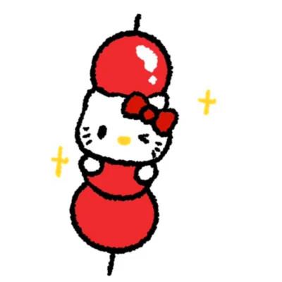 Hello Kitty新年可爱喜庆红色系列头像