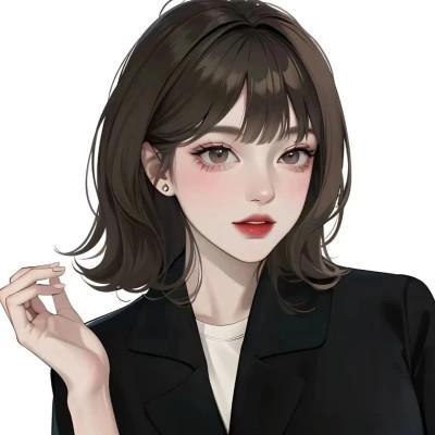 漂亮的手绘女头像