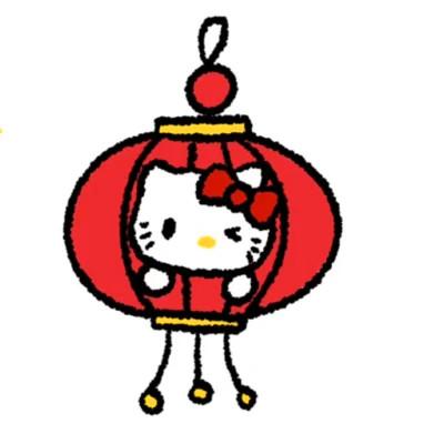 Hello Kitty新年可爱喜庆红色系列头像