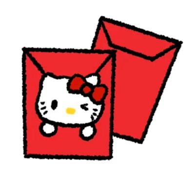 Hello Kitty新年可爱喜庆红色系列头像