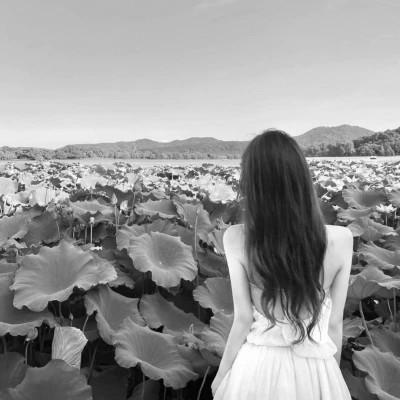 女图背影唯美头像黑白