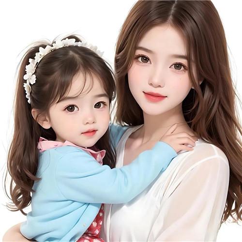 妈妈女儿卡通亲子头像图片大全