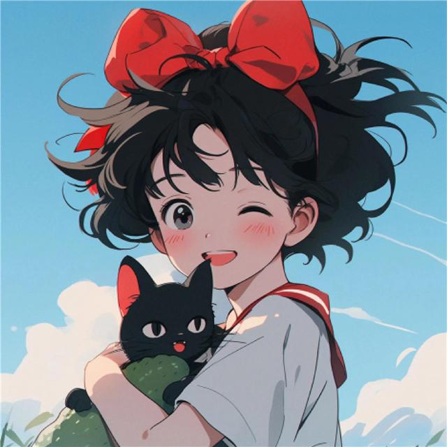 旧漫女生抱猫吃西瓜治愈头像图片