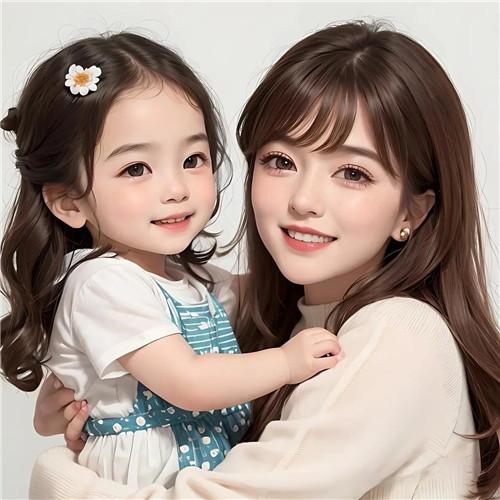 妈妈女儿卡通亲子头像图片大全
