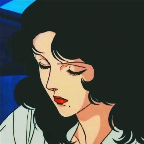 女生复古旧漫风格头像图片