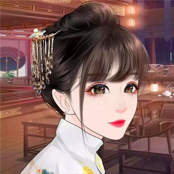 头像女生卡通微信手绘简约图片