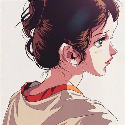女生复古旧漫风格头像图片