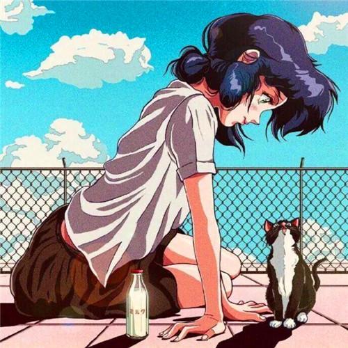 女生复古旧漫风格头像图片