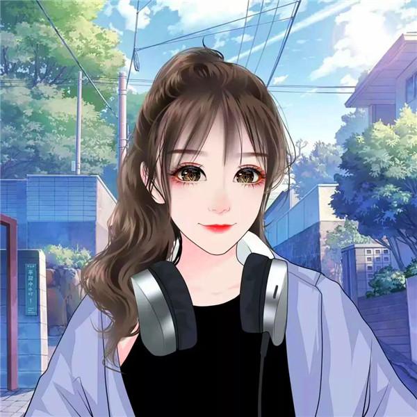 头像女生卡通微信手绘简约图片