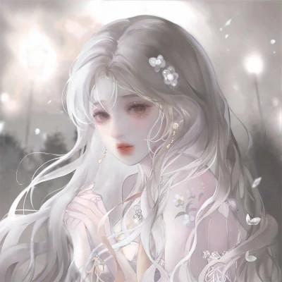 温柔唯美楚楚动人的女生头像动漫图片