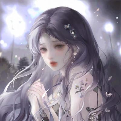 温柔唯美楚楚动人的女生头像动漫图片