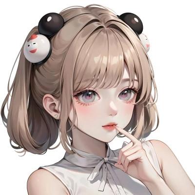 ai头像女手绘高清图片
