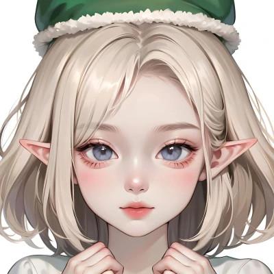 ai头像女手绘高清图片