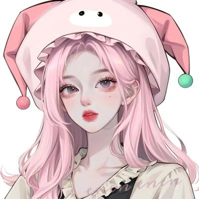 ai头像女手绘高清图片