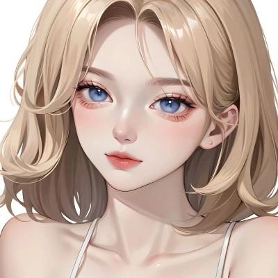 ai头像女手绘高清图片