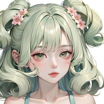 ai头像女手绘高清图片