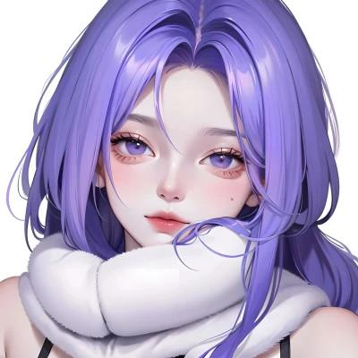 ai头像女手绘高清图片