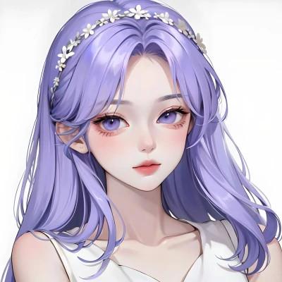ai头像女手绘高清图片