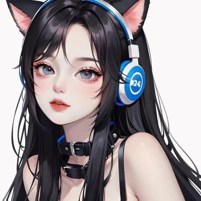 ai头像女手绘高清图片