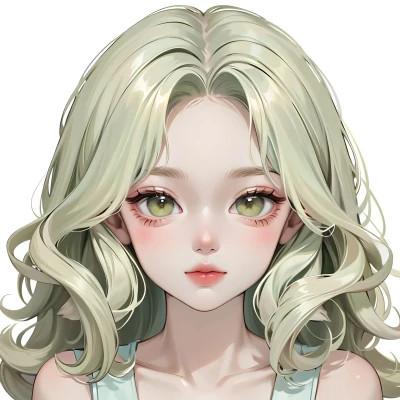 ai头像女手绘高清图片