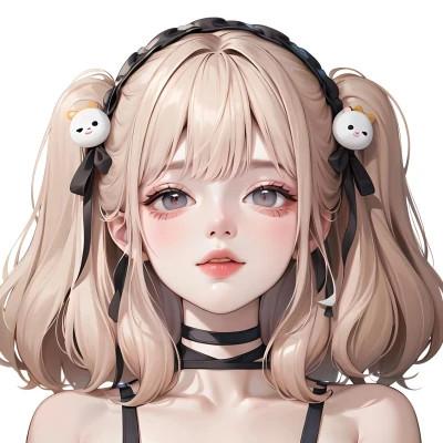 ai头像女手绘高清图片