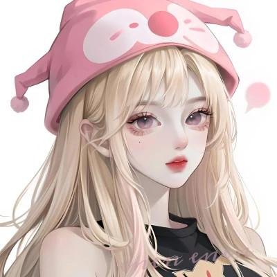ai头像女手绘高清图片