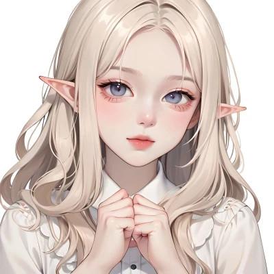 ai头像女手绘高清图片
