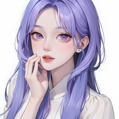 ai头像女手绘高清图片