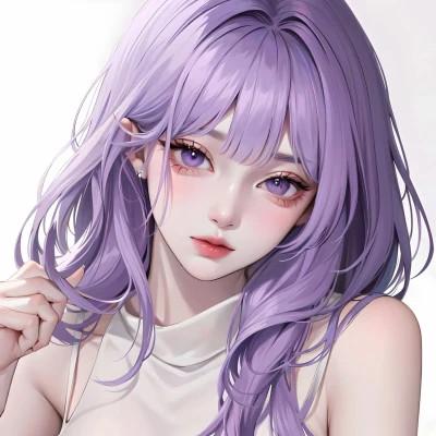 ai头像女手绘高清图片