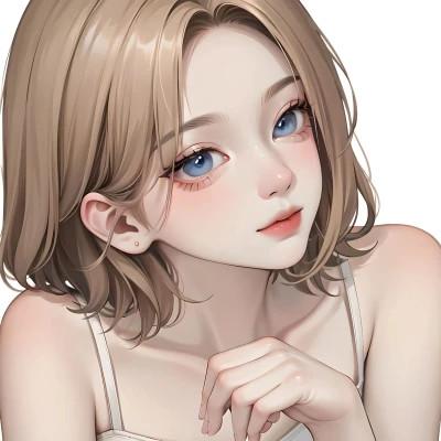 ai头像女手绘高清图片