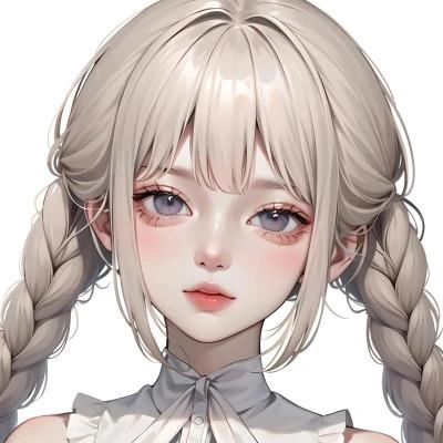 ai头像女手绘高清图片