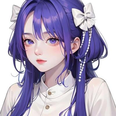 ai头像女手绘高清图片