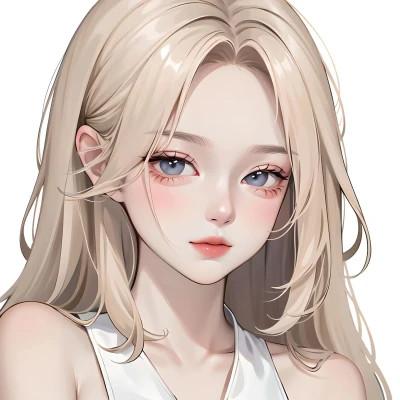 ai头像女手绘高清图片