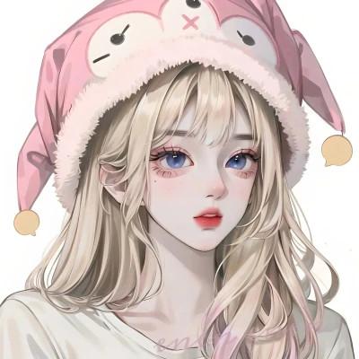 ai头像女手绘高清图片