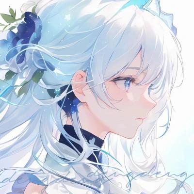 ai头像女手绘高清图片