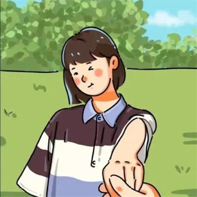 插画情头一对两张一左一右图片
