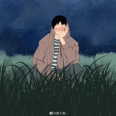 插画情头一对两张一左一右图片