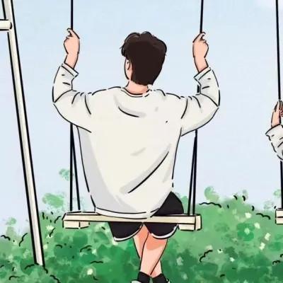 插画情头一对两张一左一右图片