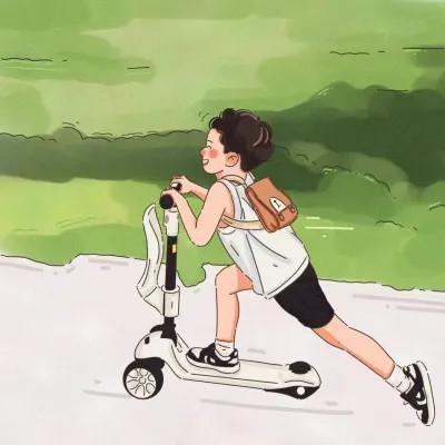 插画情头一对两张一左一右图片