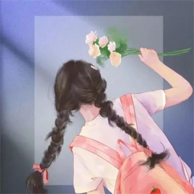 插画情头一对两张一左一右图片
