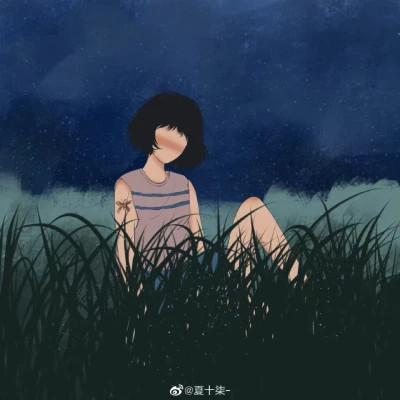 插画情头一对两张一左一右图片