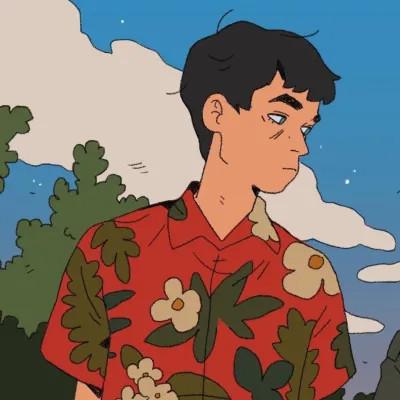 插画情头一对两张一左一右图片