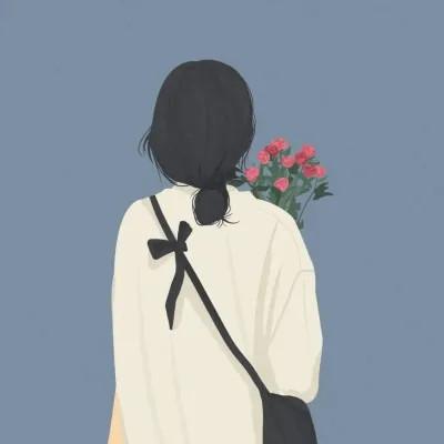 插画情头一对两张一左一右图片